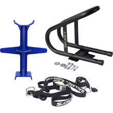 Ballards Wheel Chock w/ Mount Kit + Blue Fork Support + Tie Downs Bundle