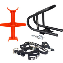 Ballards Wheel Chock w/ Mount Kit + Orange Fork Support + Tie Downs Bundle