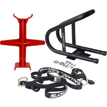 Ballards Wheel Chock w/ Mount Kit + Red Fork Support + Tie Downs Bundle