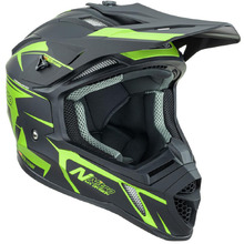 Nitro MX760 Satin Black/Fluro Green Helmet