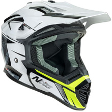 Nitro MX760 White/Grey/Fluro Green Helmet
