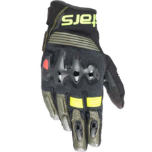 Alpinestars Halo Forest Green/Black Fluro Leather Adventure Gloves
