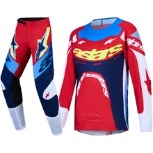 Alpinestars 2027 Supertech Dyna Fire Red/White/Navy Blue Kids Gear Set