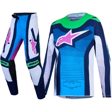 Alpinestars 2027 Supertech Maven Blithe Blue/White/Flo Green Kids Gear Set