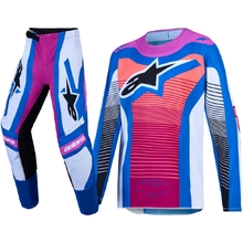 Alpinestars 2027 Supertech Maven Hot Coral/Blithe Blue/White Kids Gear Set