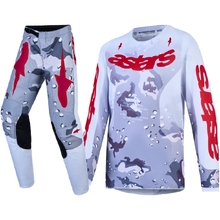 Alpinestars 2027 Fluid Lone Grey Camo/White/Fire Red Kids Gear Set