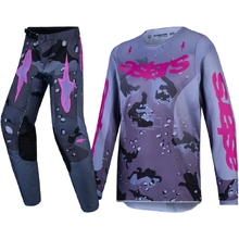 Alpinestars 2027 Fluid Lone Grey Camo/Purple Kids Gear Set