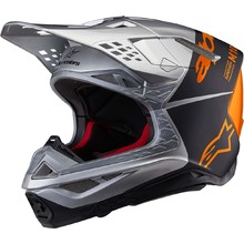 Alpinestars 2027 S-M10 Flood Silver/Black/Fluro Orange Helmet
