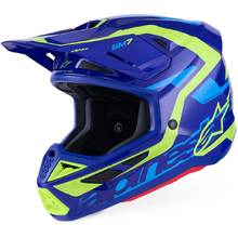Alpinestars 2027 S-M7 Deed Blue/Flo Yellow Helmet