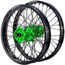 Axiom/D.I.D Kawasaki KLX450R 07-26 21"/18" Black/Green/Black/Black Wheel Set