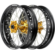 Axiom Suzuki DRZ400E 00-24 Black/Gold/Black Motard Wheel Set