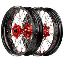 Axiom Honda CRF250/300L/Rally 13-27 Black/Red/Red Motard Wheel Set