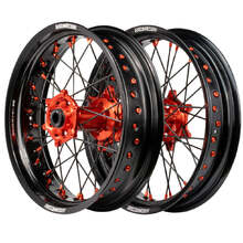 Axiom KTM EXC/EXC-F 03-23 Black/Orange/Black/Orange Cushed Motard Wheel Set