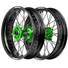 Axiom Kawasaki KLX450R 07-24 Black/Green/Black Motard Wheel Set