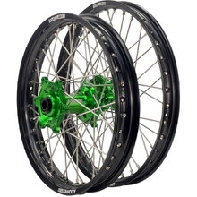 Axiom Kawasaki KLX450R 07-26 21"/18" Black/Green Wheel Set
