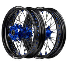 Axiom Yamaha WR250/450F 19-24 Black/Blue/Black/Blue Cushed Motard Wheel Set