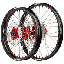 Axiom GAS GAS EC/ECF 21-23 21"/18" Black/Red Hub/Red Wheel Set w/Discs