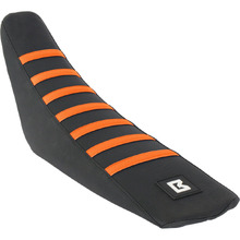 Ballards KTM 125-450 SX/SXF 20-22  Black/Orange 3 Rib Gripper Pleated Seat Cover