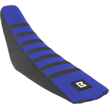 Ballards Yamaha YZ125/250 02-21 Black/Blue/Black Gripper Pleated Seat Cover