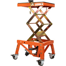 Ballards Orange Hydraulic Scissor Lift Stand & Wheel Kit Combo