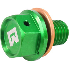 Ballards Kawasaki KX/KXF M10/1.5X15 Green Magnetic Sump Plug