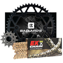 Ballards Honda CR125/CRF250R/X Black Alloy Sprocket & Gold MX Race Chain Kit