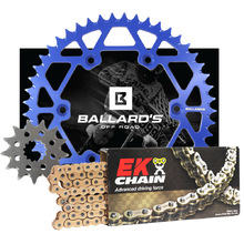 Ballards Yamaha YZ250/YZ450F Blue Alloy Sprocket & Gold MX Race Chain Kit