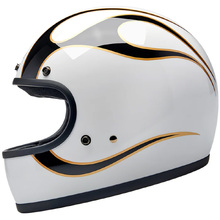 Biltwell Gringo Gloss White Flames Helmet