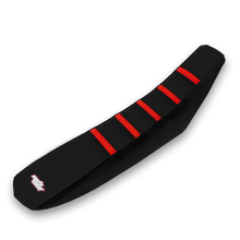 MotoSeat Honda CRF110 12-18 Ribbed Black/Red Seat Cover