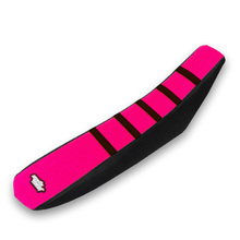 MotoSeat Honda CRF 250/450 Ribbed Pink Black Seat Cover