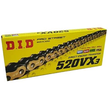 D.I.D 520 VX3 Gold/Black Pro X-ring Motorcycle Chain