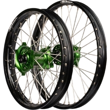 Envy/D.I.D Kawasaki KX125-250 2003 21"/19" Black/Green Wheel Set