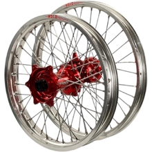 Envy/Excel Honda XR400 96-08 21"/18" Silver/Red Wheel Set