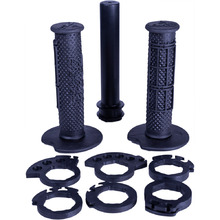 Neken SFH 28.5mm Slim Black Half Waffle Grips w/ Throttle Tube