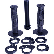 Neken SFH 26.5mm Super Slim Black Half Waffle Grips w/ Throttle Tube