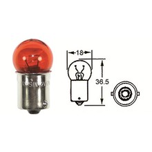 MCS Small Head Amber Lens BA15S 12V 21W Indicator Bulb