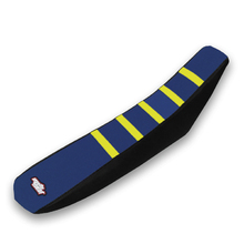 MotoSeat Husqvarna TC/FC 19-22 TE/FE 20-23 Ribbed Navy/Yellow Seat Cover