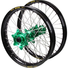 Haan/Excel Takasago Kawasaki KX250/450 21-26 21"/18" Black/Green Wheel Set