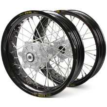 Haan/Excel Takasago KTM/Husqvarna/GAS GAS 690/701/700 08-25 Black/Silver Cushed Motard Wheel Set