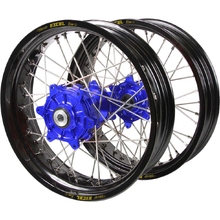 Haan/Excel Takasago KTM/Husqvarna/Gas Gas XC/TE/EC 23-27 17"/17" Black/Blue Cush Drive Wheel Set