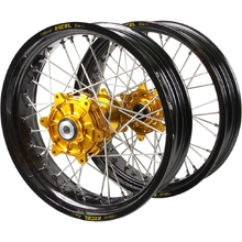 Haan/Excel Takasago KTM/Husqvarna/Gas Gas XC/TE/EC 13-23 17"/17" Black/Gold Cush Drive Wheel Set
