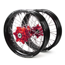 Haan/SM Pro Platinum Honda CRF250/450X 04-17 Black/Red Cushed Motard Wheel Set