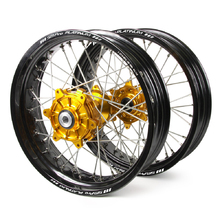 Haan/SM Pro Platinum Yamaha WR250/450F 02-19 Black/Gold Non Cushed Motard Wheel Set