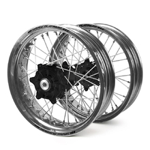 Haan/SM Pro Platinum Yamaha WR250/450F 02-19 Silver/Black Non Cushed Motard Wheel Set