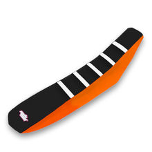 MotoSeat KTM 85 SX 18-24 Ribbed Black/Orange/White Seat Cover