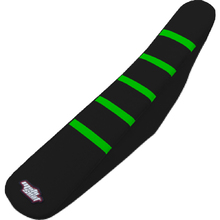 MotoSeat Kawasaki KX125 03-05 KX250 03-07 5 Rib Black/Black/Green Seat Cover