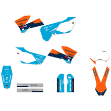 Ninetwo Decals KTM 125-525EXC/EXC-F 2004 Blue Orange w/ White BGS Graphics Kit