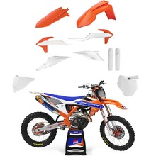 Ninetwo Decals KTM 125-450SX/SX-F 19-22 Orange White w/ Black BGS Graphics Kit & Polisport OEM 21 Plastics Kit