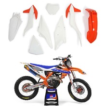 Ninetwo Decals KTM 125-450SX/SX-F 19-22 Orange White w/ Black BGS Graphics Kit & Racetech OEM 19 Plastics Kit