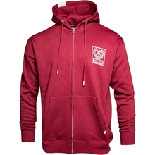 Dixxon Gray Box Crest Maroon Zip Up Hoodie